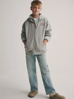 Gris - Sweat-shirt à capuche Superdry zippé