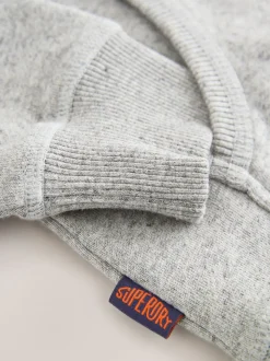 Gris - Sweat-shirt à capuche Superdry zippé