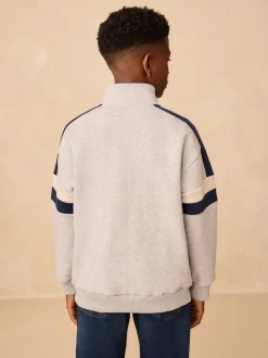 Gris - Sweat-shirt Color-block à Col cheminée (3-16ans)