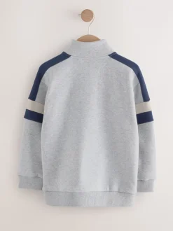 Gris - Sweat-shirt Color-block à Col cheminée (3-16ans)