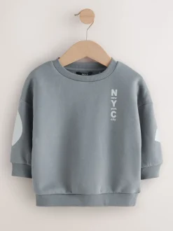 Gris - Sweat-shirt en jersey à col rond imprimé au dos (3mois7ans)