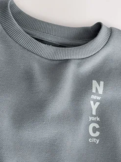 Gris - Sweat-shirt en jersey à col rond imprimé au dos (3mois7ans)
