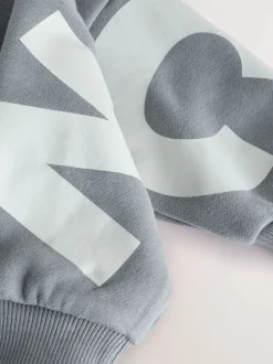 Gris - Sweat-shirt en jersey à col rond imprimé au dos (3mois7ans)
