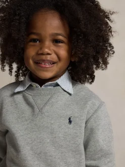 Gris - Sweat-shirt Polo Ralph Lauren Garçons en jersey à logo