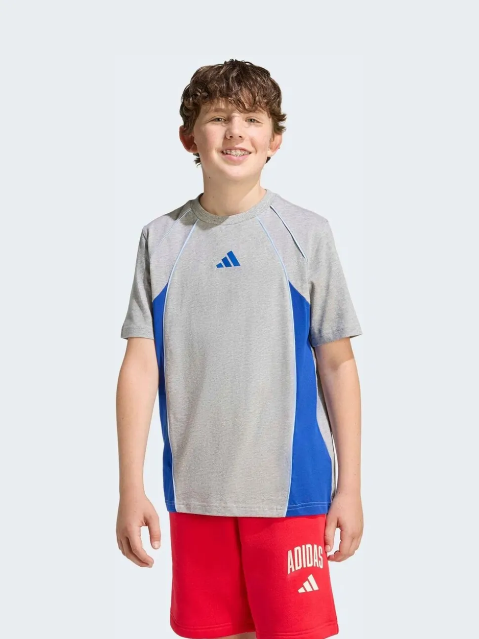 Gris - T-shirt adidas Color-block