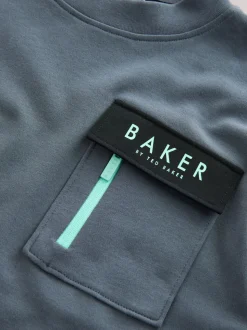 Gris - T-shirt Baker by Ted Baker oversize à poche