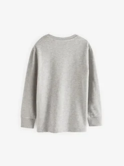 Gris - T-shirt confortable à manches longues (3-16 ans)