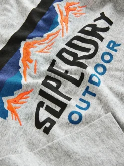 Gris - T-shirt Superdry manches longues
