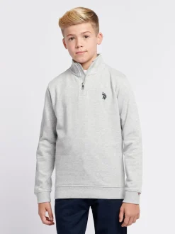 Gris - U.S. Polo Assn. Garçons Double Horsemen ¼ Zip Sweat-shirt