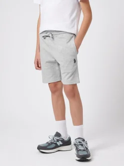 Gris - U.S. Polo Assn. Garçons 100% Cotton Double Horsemen Sweat Shorts