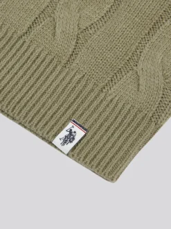 Gris - U.S. Polo Assn. Pull col rond garçons en maille torsadée
