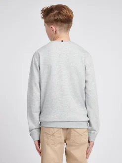 Gris - U.S. Polo Assn. Sweat-shirt à col rond Double Horsemen