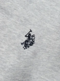 Gris - U.S. Polo Assn. Sweat-shirt à col rond Double Horsemen