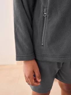 Gris - Veste polaire zippée avec poches (3-16ans)