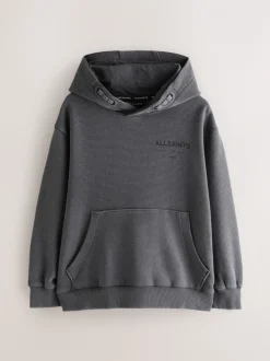 Gris anthracite en velours côtelé - SmallSaints Oversized Underground Pullover Sweat-shirt à capuche