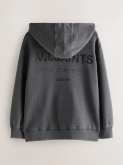 Gris anthracite en velours côtelé - SmallSaints Oversized Underground Pullover Sweat-shirt à capuche