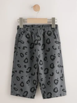 Gris anthracite imprimé léopard - Pantalon large à enfiler (3mois-7ans)