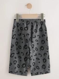 Gris anthracite imprimé léopard - Pantalon large à enfiler (3mois-7ans)