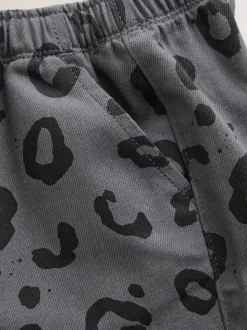 Gris anthracite imprimé léopard - Pantalon large à enfiler (3mois-7ans)