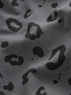 Gris anthracite imprimé léopard - Pantalon large à enfiler (3mois-7ans)