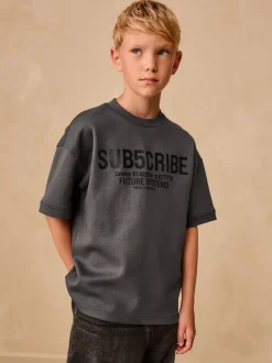 Gris anthracite S’abonner - T-shirt graphique Imprimé Heavyweight Manchester Courts (3-16ans)