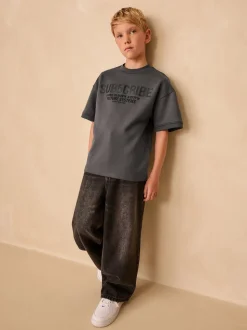 Gris anthracite S’abonner - T-shirt graphique Imprimé Heavyweight Manchester Courts (3-16ans)