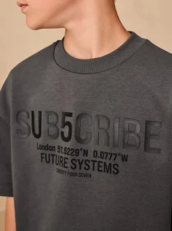 Gris anthracite S’abonner - T-shirt graphique Imprimé Heavyweight Manchester Courts (3-16ans)