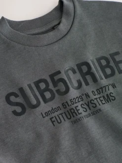 Gris anthracite S’abonner - T-shirt graphique Imprimé Heavyweight Manchester Courts (3-16ans)