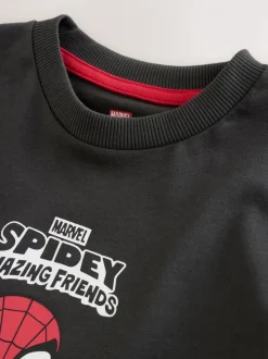 Gris anthracite Spidey - T-shirt Marvel en coton à manches courtes (3mois-8ans)