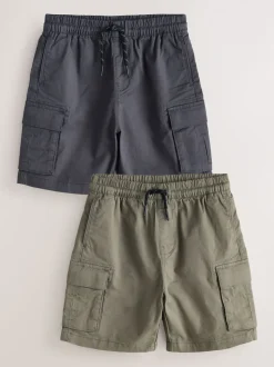 Gris anthracite/kaki - Short cargo 2 Pack (3-16ans)