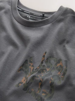 Gris anthracite/léopard - T-shirt smALLSAINTS oversize à logo Orlando et Col rond