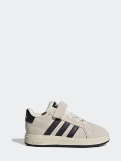 Gris cendré - adidas Grand Court 2.0 Baskets à lacets élastiques bébé