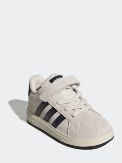 Gris cendré - adidas Grand Court 2.0 Baskets à lacets élastiques bébé