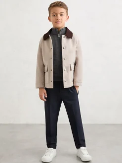 Gris chiné Derby - Pull Reiss Blackhall à quart de zip en laine mérinos