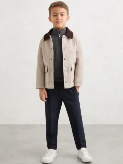 Gris chiné Derby - Pull Reiss Blackhall à quart de zip en laine mérinos