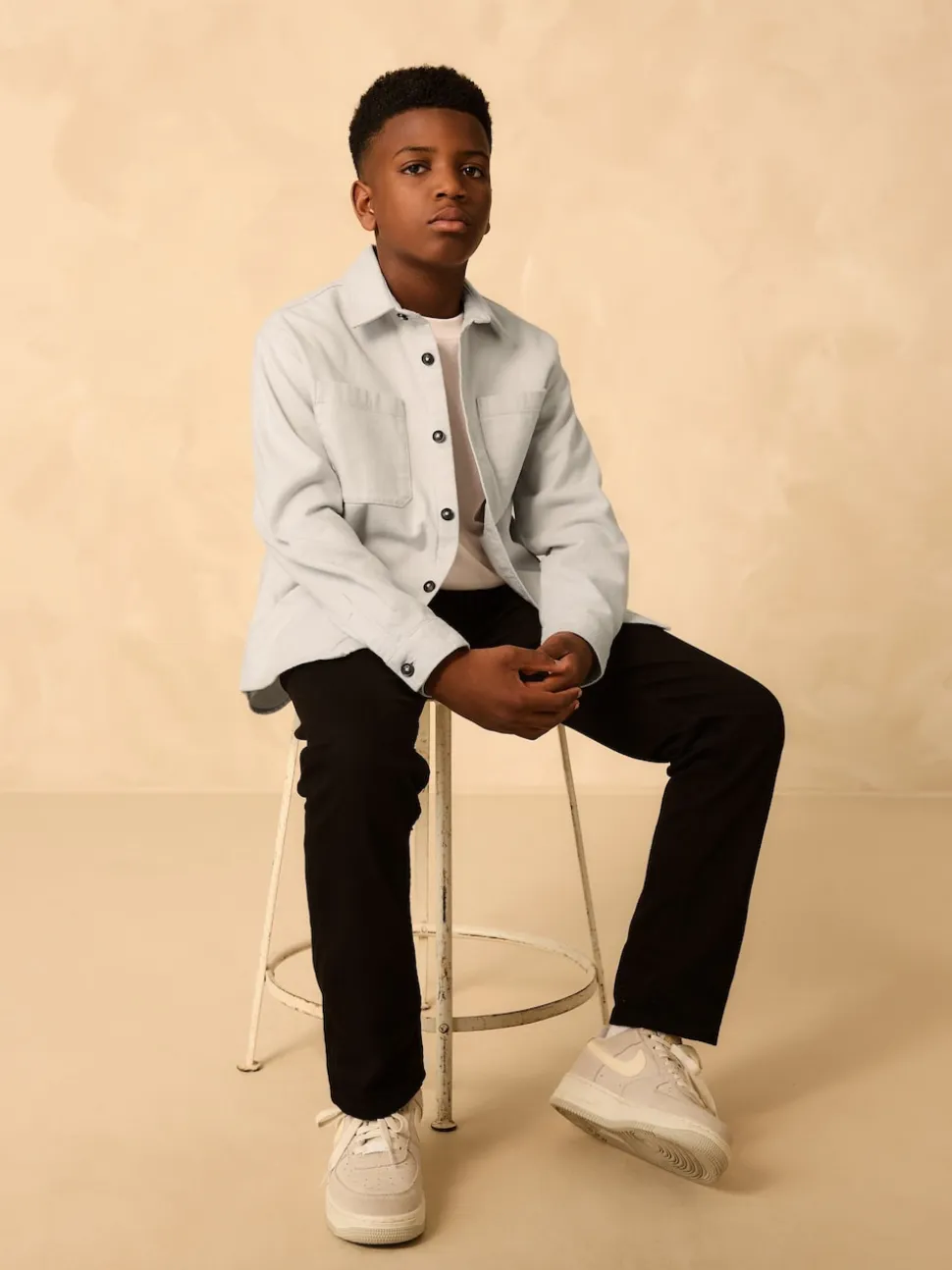 Gris clair - Surchemise brossée (3-16ans)