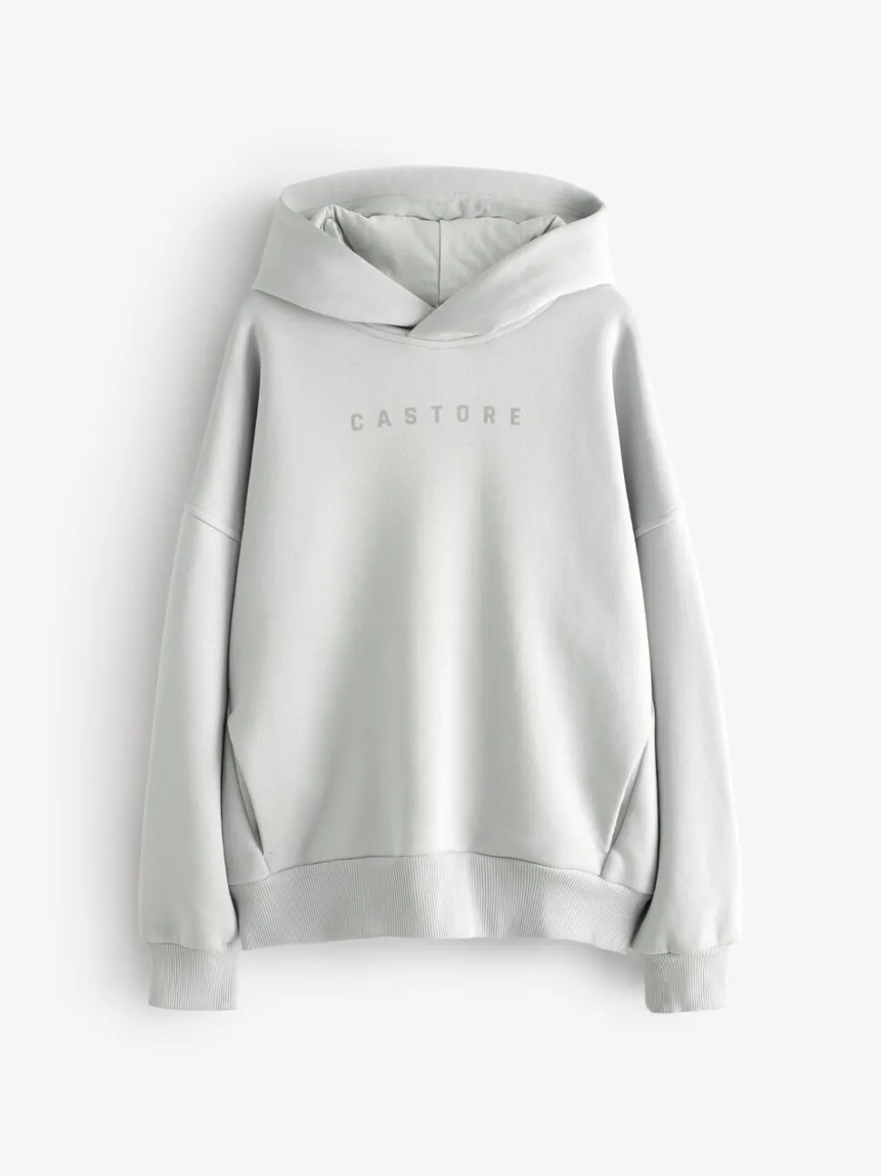 Gris clair - Sweat à capuche oversize en coton épais avec logo Castore