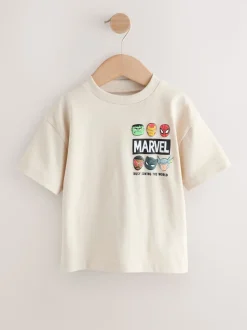 Gris clair - T-shirt Marvel en coton à manches courtes (3mois-8ans)