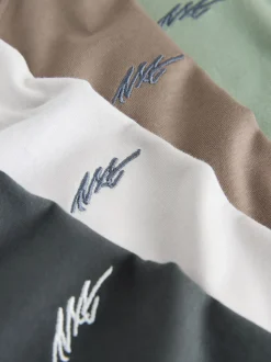 Gris clair/marron/gris foncé/vert - Lot de 4 T-shirts à Manches courtes avec Logo Graphique sur la Poitrine (3-16ans)