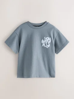Gris d'ardoise - T-shirt oversize smALLSAINTS Orlando à logo Col rond