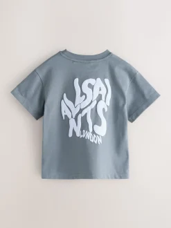 Gris d'ardoise - T-shirt oversize smALLSAINTS Orlando à logo Col rond
