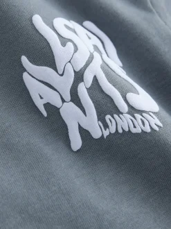 Gris d'ardoise - T-shirt oversize smALLSAINTS Orlando à logo Col rond