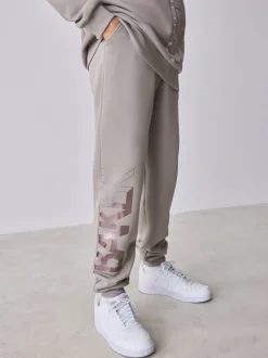 Gris de charbon de bois - Ensemble Baker by Ted Baker Sweat-shirt et Survêtement oversize à imprimé graphique lettre