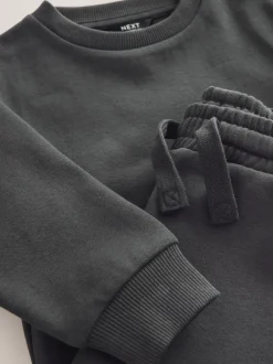 Gris de charbon de bois - Ensemble sweat-shirt et jogging (3mois-7ans)