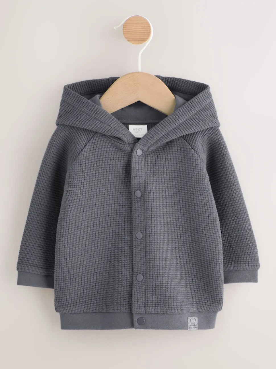 Gris de charbon de bois - Veste BÉBÉ légère en jersey texturé (0mois à2ans)