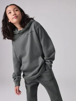 Gris de charbon de bois - SmallSaints Oversized Underground Pullover Sweat-shirt à capuche
