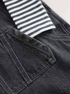 Gris de charbon de bois - Ensemble salopette et body en jean bébé (0 mois-2 ans)