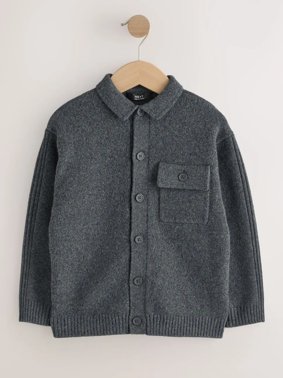 Gris de charbon de bois - Cardigan en maille (3-16ans)