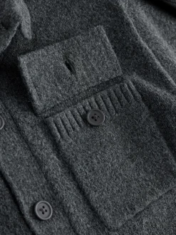 Gris de charbon de bois - Cardigan en maille (3-16ans)