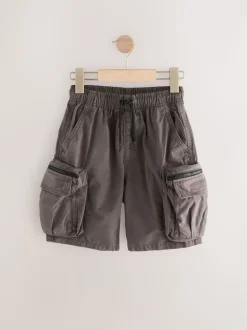 Gris de charbon de bois - Cargo court à poche ample (3-16ans)